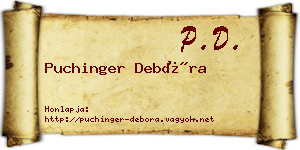 Puchinger Debóra névjegykártya